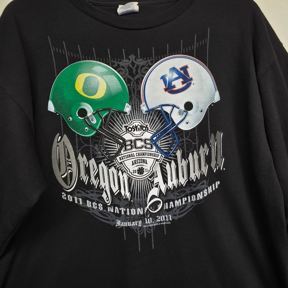 Oregon VS Auburn Shirt Mens XL Delta Pro Weight BCS National Championship 2011 - Picture 10 of 14